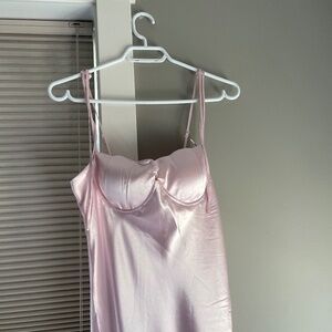 Pink Satin Slip Dress – Size Medium